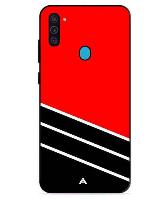 Stripe Pattern 7 Metal Back Cover Phone Case for Samsung Galaxy A11