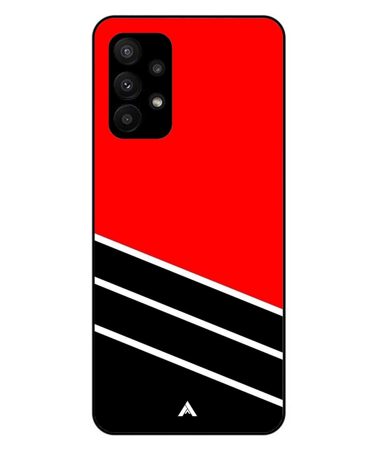 Stripe Pattern 7 Metal Back Cover Phone Case for Samsung Galaxy A23 5G