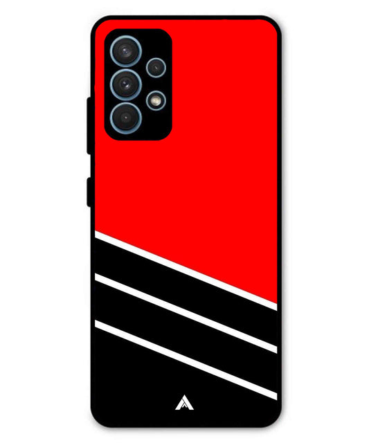 Stripe Pattern 7 Metal Back Cover Phone Case for Samsung Galaxy A32 5G