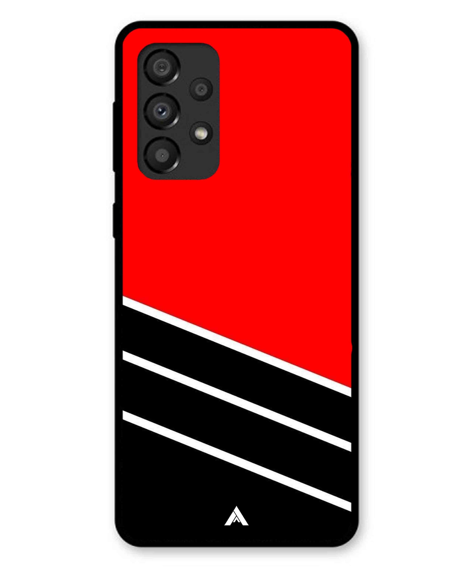 Stripe Pattern 7 Metal Back Cover Phone Case for Samsung Galaxy A33 5G