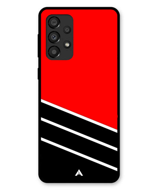Stripe Pattern 7 Metal Back Cover Phone Case for Samsung Galaxy A33 5G