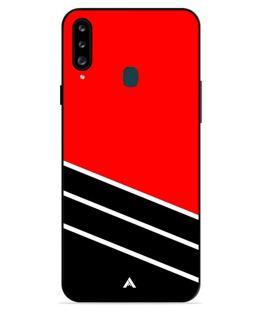 Stripe Pattern 7 Metal Back Cover Phone Case for Samsung Galaxy A70