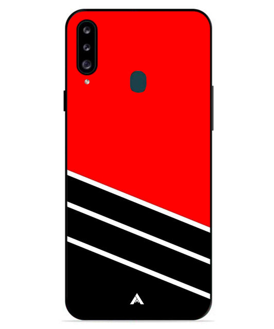 Stripe Pattern 7 Metal Back Cover Phone Case for Samsung Galaxy A70s