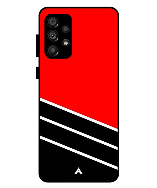 Stripe Pattern 7 Metal Back Cover Phone Case for Samsung Galaxy A73