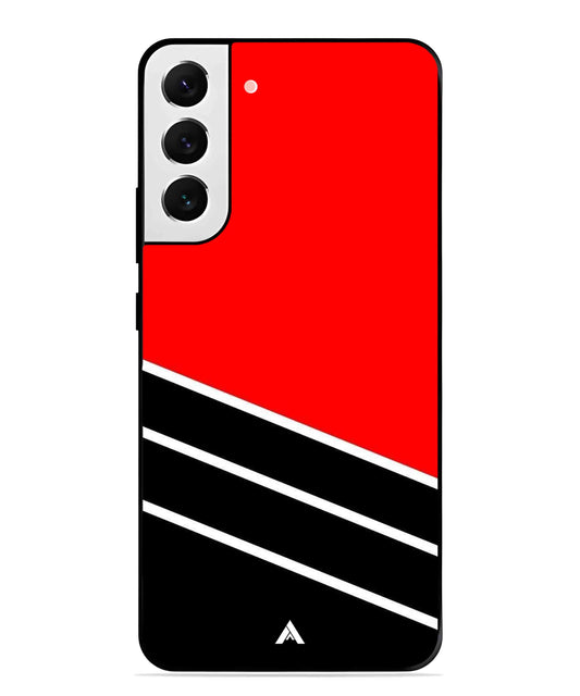 Stripe Pattern 7 Metal Back Cover Phone Case for Samsung Galaxy S22 Plus