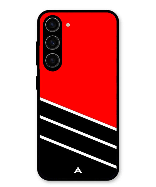 Stripe Pattern 7 Metal Back Cover Phone Case for Samsung Galaxy S23