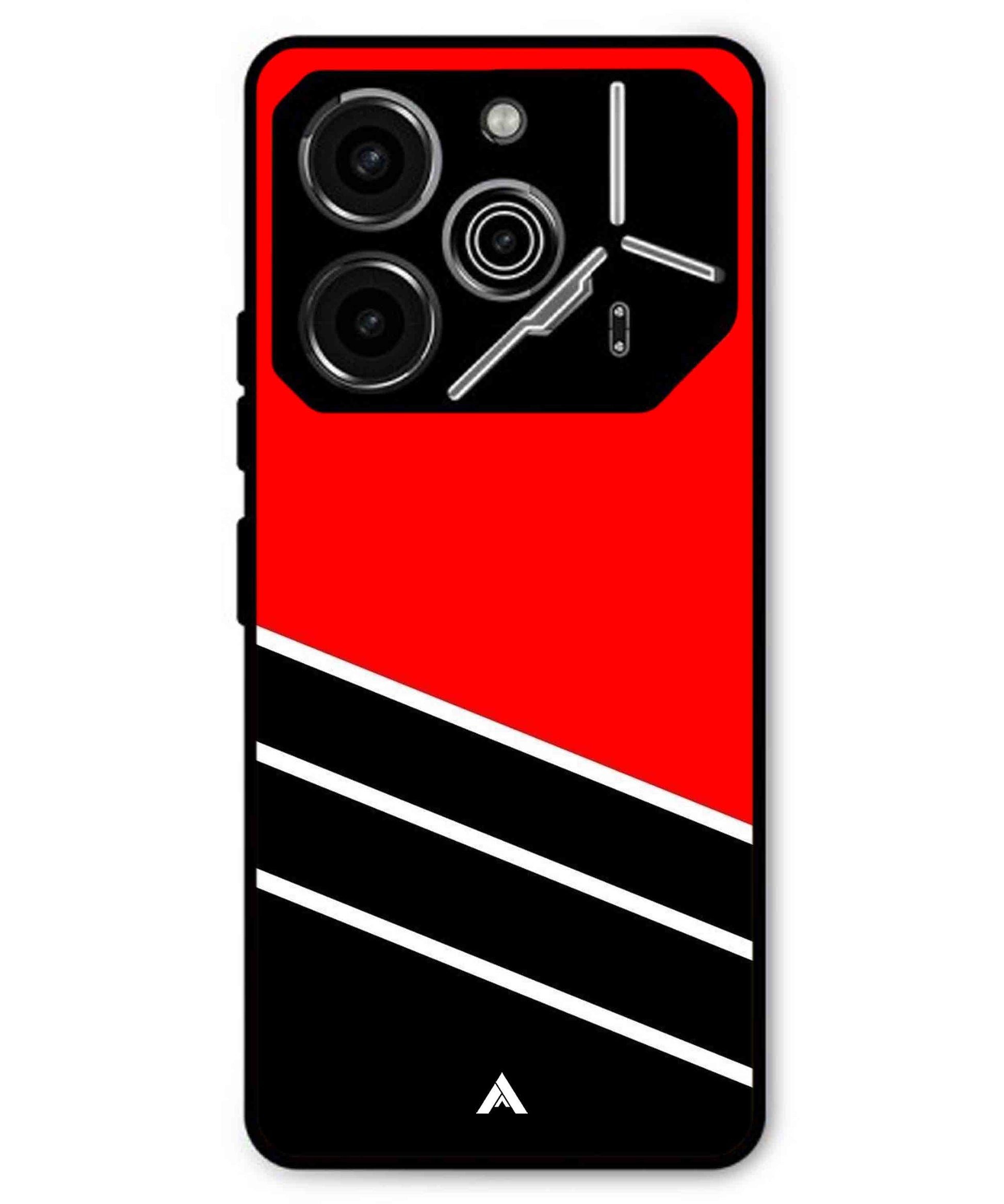 Stripe Pattern 7 Metal Back Cover Phone Case for Tecno Pova 6 Pro