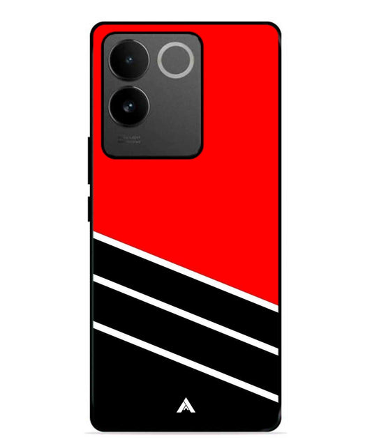 Stripe Pattern 7 Metal Back Cover Phone Case for Vivo T2 Pro