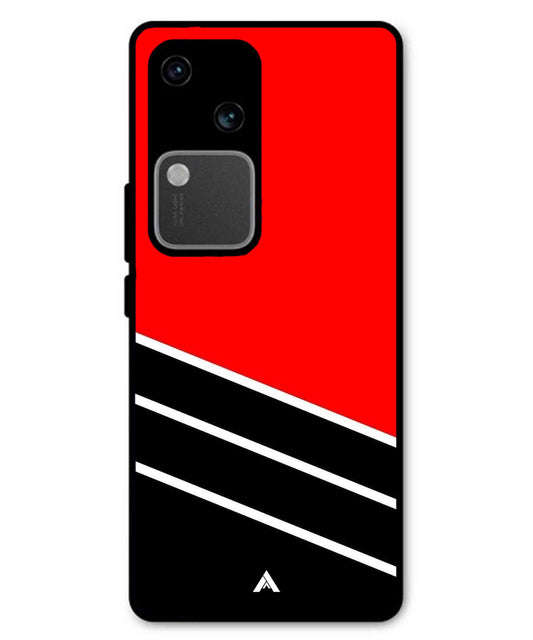 Stripe Pattern 7 Metal Back Cover Phone Case for Vivo v30