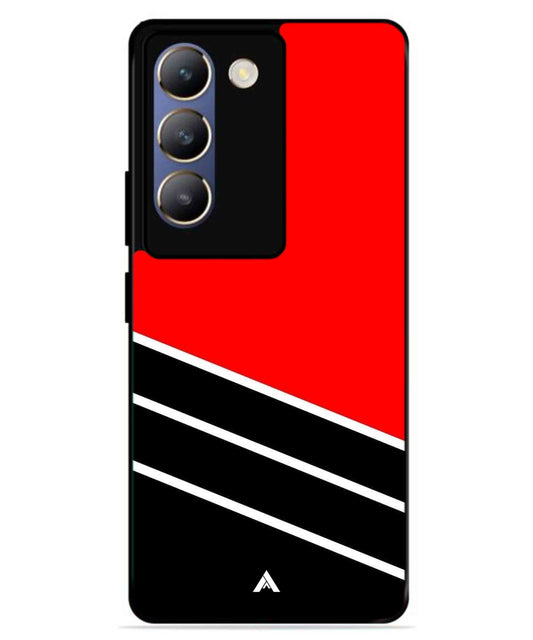 Stripe Pattern 7 Metal Back Cover Phone Case for Vivo v30 Lite