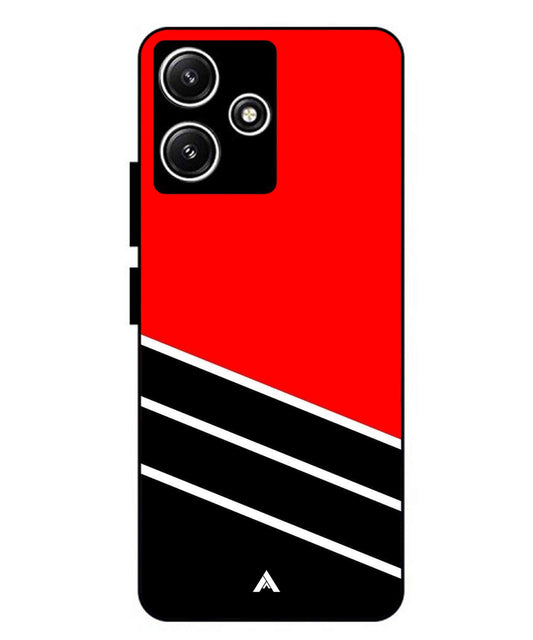 Stripe Pattern 7 Metal Back Cover Phone Case for Xiaomi Redmi 12 5G