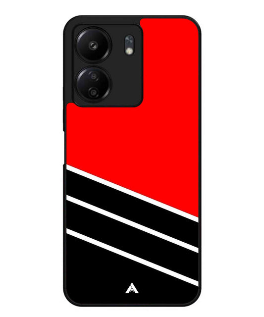 Stripe Pattern 7 Metal Back Cover Phone Case for Xiaomi Redmi 13C 4G