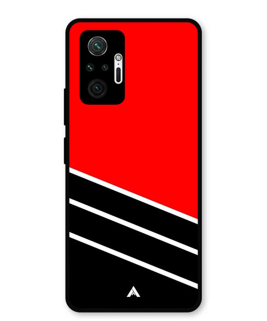 Stripe Pattern 7 Metal Back Cover Phone Case for Xiaomi Redmi Note 10 Pro Plus