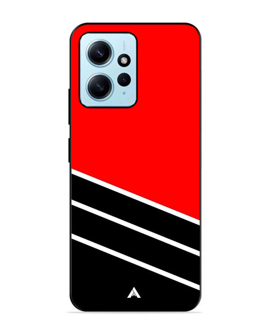 Stripe Pattern 7 Metal Back Cover Phone Case for Xiaomi Redmi Note 12 4G