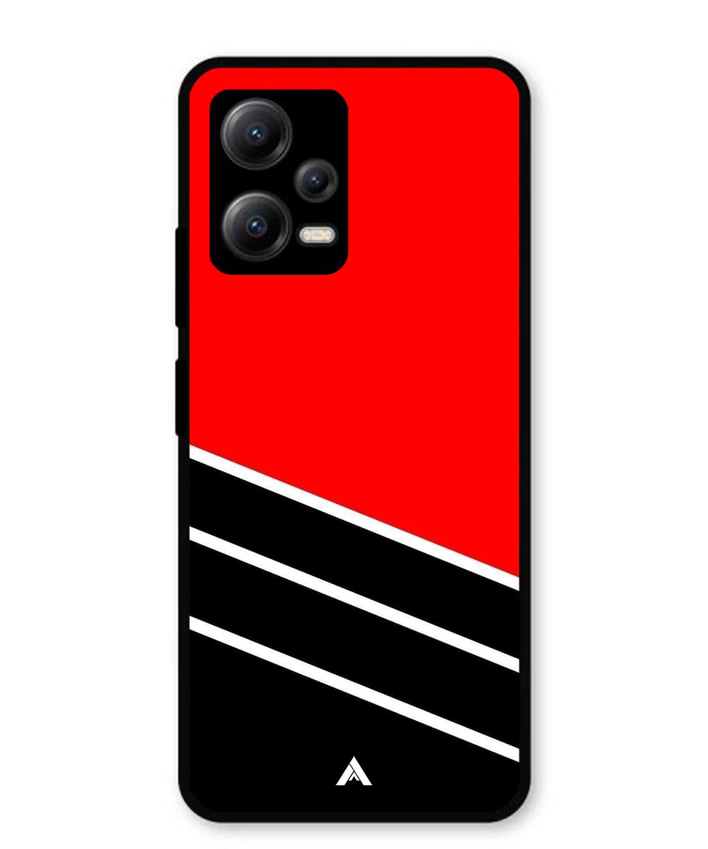 Stripe Pattern 7 Metal Back Cover Phone Case for Xiaomi Redmi Note 12 5G
