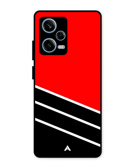 Stripe Pattern 7 Metal Back Cover Phone Case for Xiaomi Redmi Note 12 Pro