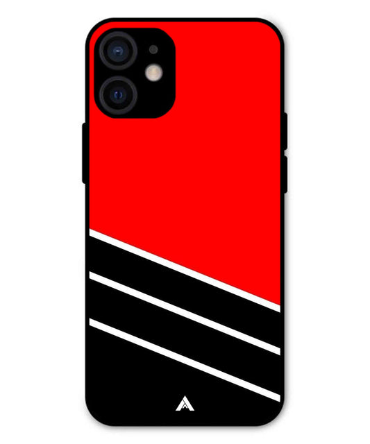 Stripe Pattern 7 Metal Back Cover Phone Case for iPhone 13 Mini