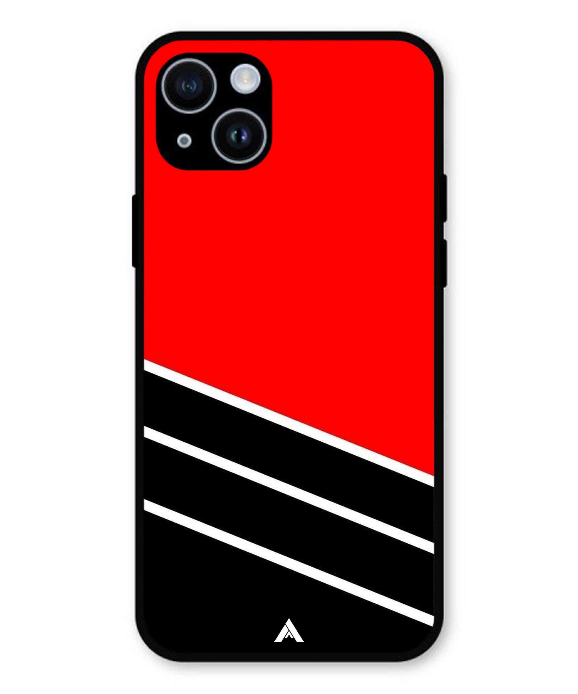 Stripe Pattern 7 Metal Back Cover Phone Case for iPhone 14 Plus