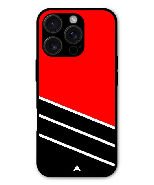 Stripe Pattern 7 Metal Back Cover Phone Case for iPhone 14 Pro