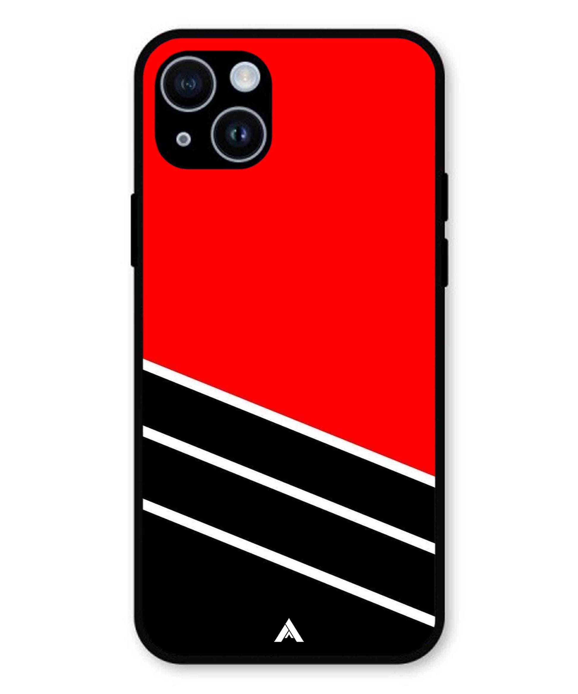 Stripe Pattern 7 Metal Back Cover Phone Case for iPhone 15 Plus