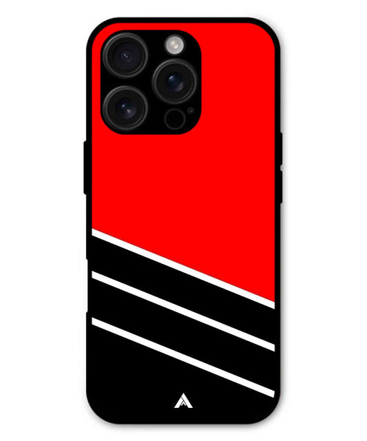 Stripe Pattern 7 Metal Back Cover Phone Case for iPhone 15 Pro
