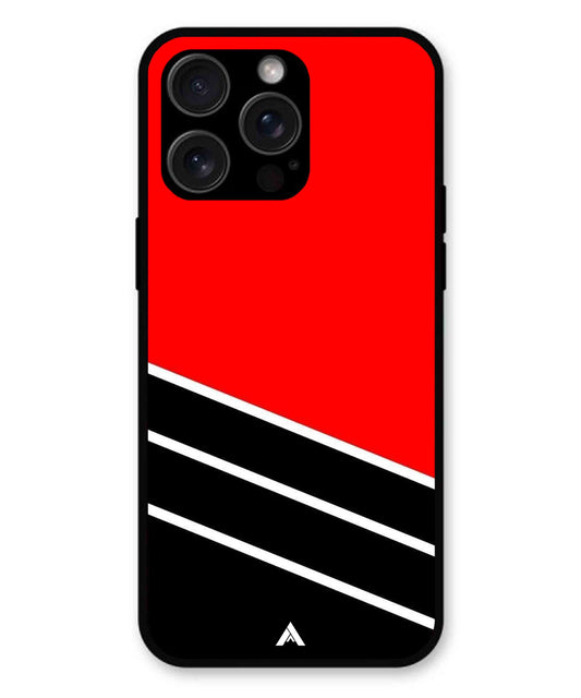 Stripe Pattern 7 Metal Back Cover Phone Case for iPhone 15 Pro Max