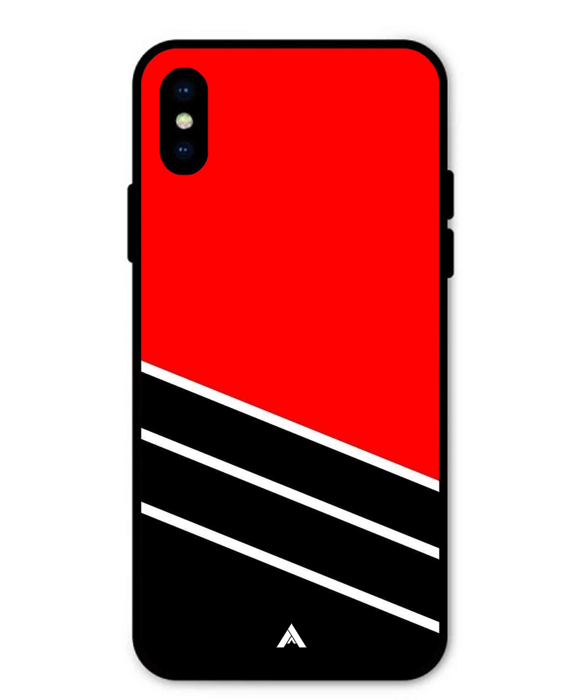 Stripe Pattern 7 Metal Back Cover Phone Case for iPhone X
