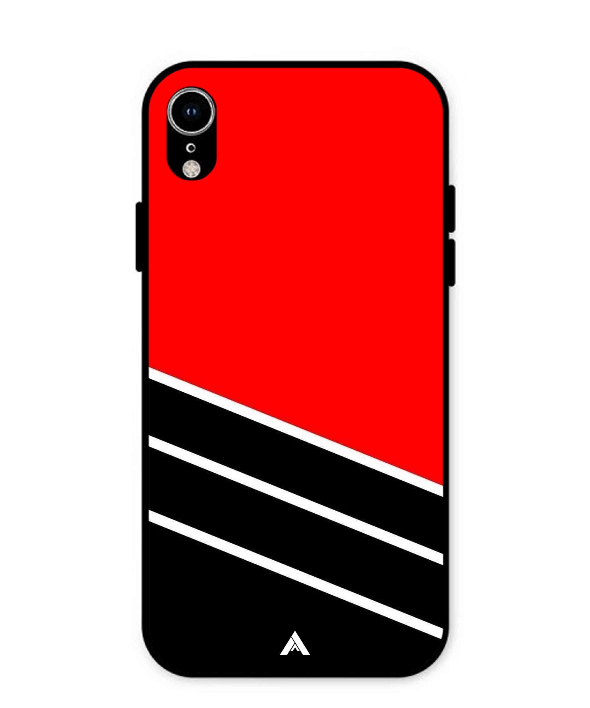 Stripe Pattern 7 Metal Back Cover Phone Case for iPhone Xr