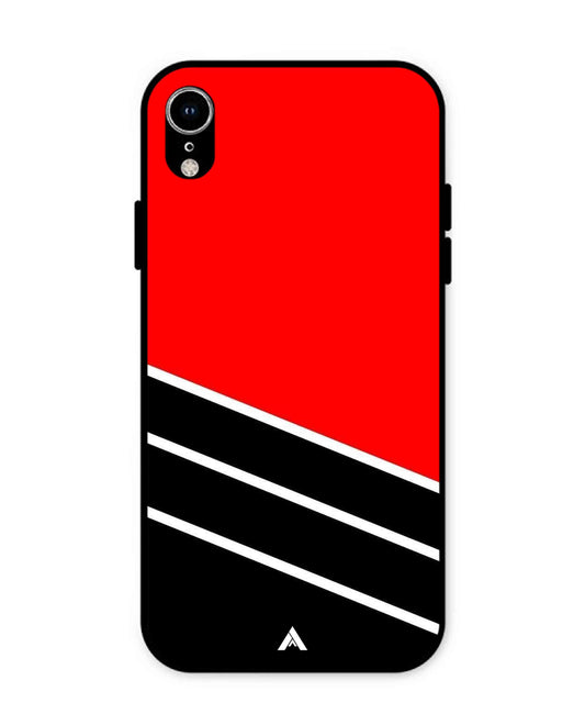 Stripe Pattern 7 Metal Back Cover Phone Case for iPhone Xr