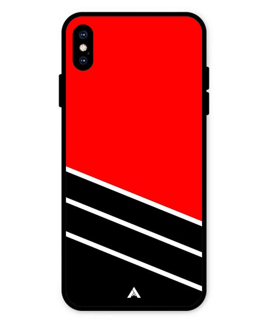 Stripe Pattern 7 Metal Back Cover Phone Case for iPhone Xs Max