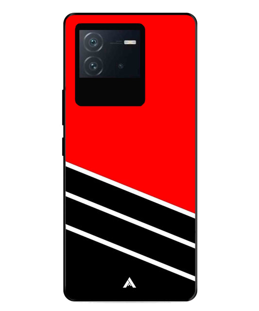 Stripe Pattern 7 Metal Back Cover Phone Case for iQOO Neo 6