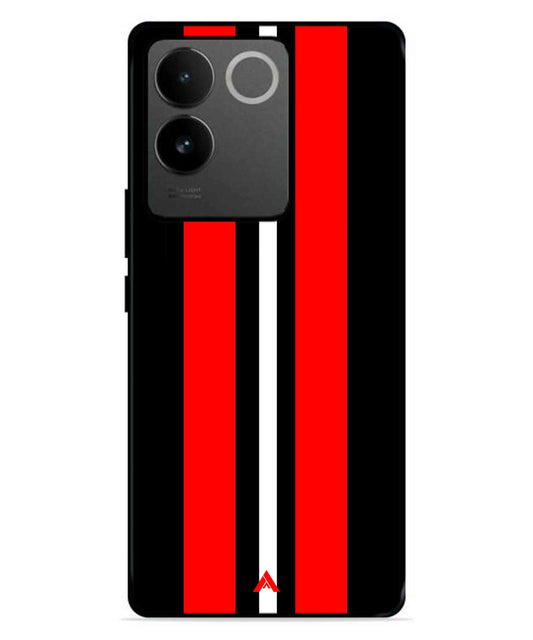 Stripe Pattern 8 Metal Back Cover Phone Case for IQOO Z7 Pro