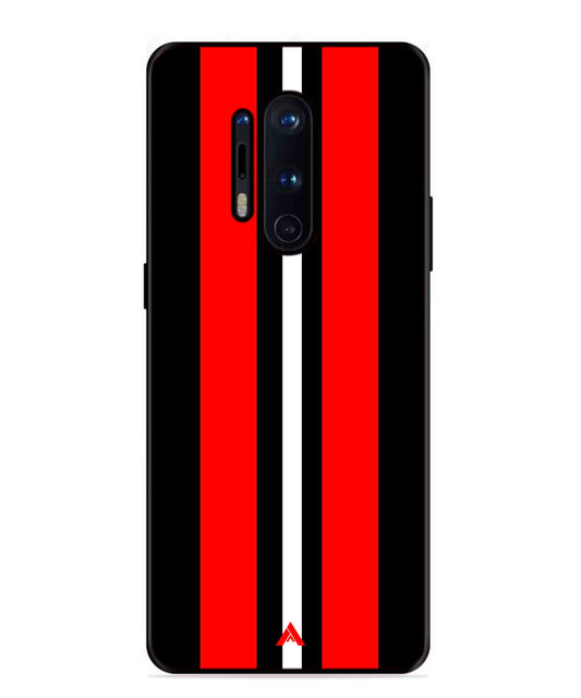 Stripe Pattern 8 Metal Back Cover Phone Case for Oneplus 8 Pro
