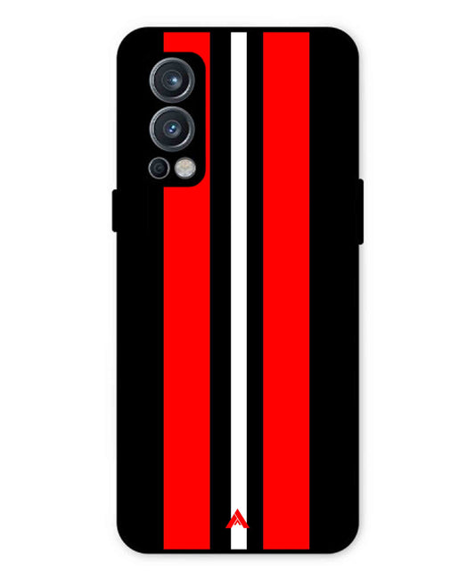 Stripe Pattern 8 Metal Back Cover Phone Case for Oneplus Nord 2