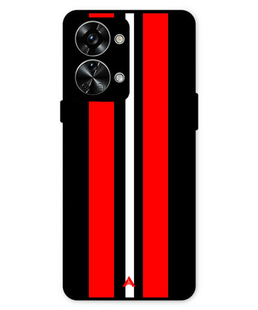 Stripe Pattern 8 Metal Back Cover Phone Case for Oneplus Nord 2T