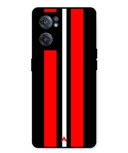 Stripe Pattern 8 Metal Back Cover Phone Case for Oneplus Nord CE 2
