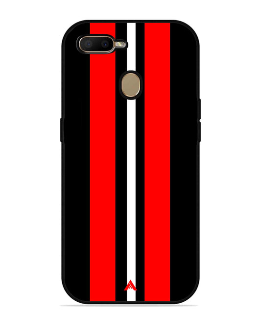 Stripe Pattern 8 Metal Back Cover Phone Case for Oppo A12