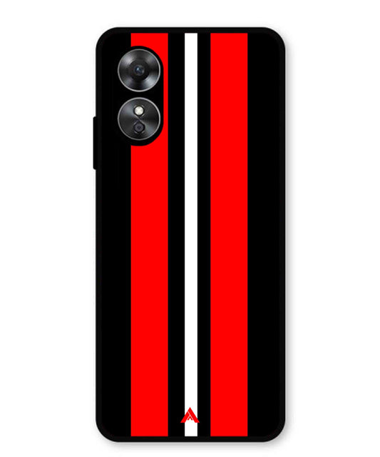 Stripe Pattern 8 Metal Back Cover Phone Case for Oppo A17