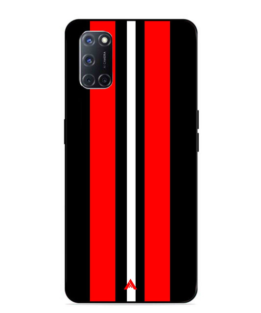 Stripe Pattern 8 Metal Back Cover Phone Case for Oppo A52