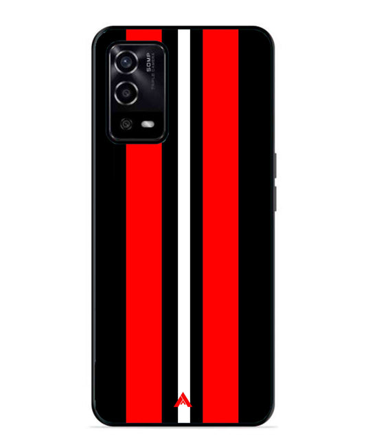 Stripe Pattern 8 Metal Back Cover Phone Case for Oppo A53s