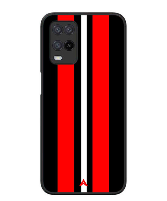 Stripe Pattern 8 Metal Back Cover Phone Case for Oppo A54