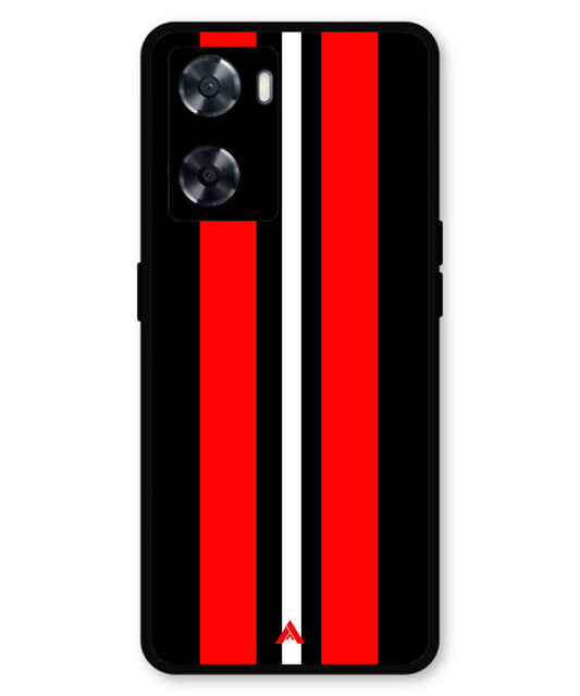 Stripe Pattern 8 Metal Back Cover Phone Case for Oppo A77s
