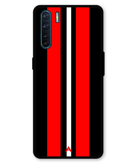 Stripe Pattern 8 Metal Back Cover Phone Case for Oppo A91