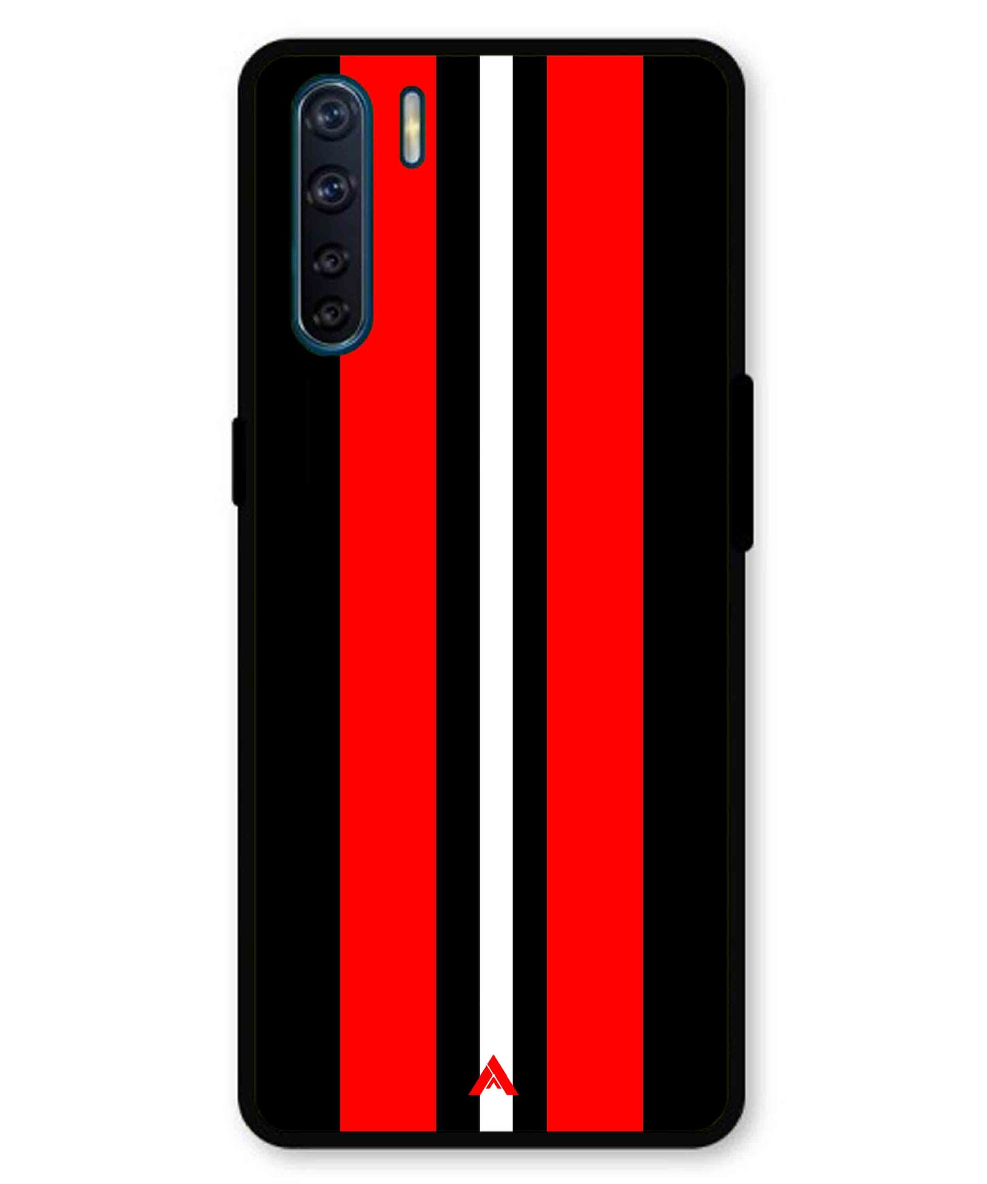 Stripe Pattern 8 Metal Back Cover Phone Case for Oppo F15