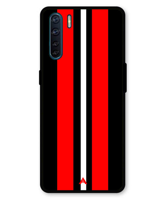 Stripe Pattern 8 Metal Back Cover Phone Case for Oppo F15