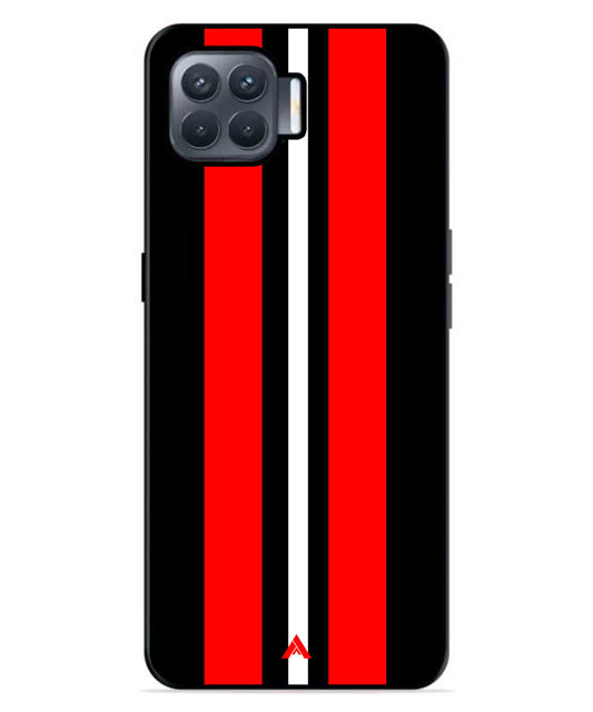 Stripe Pattern 8 Metal Back Cover Phone Case for Oppo F17 Pro