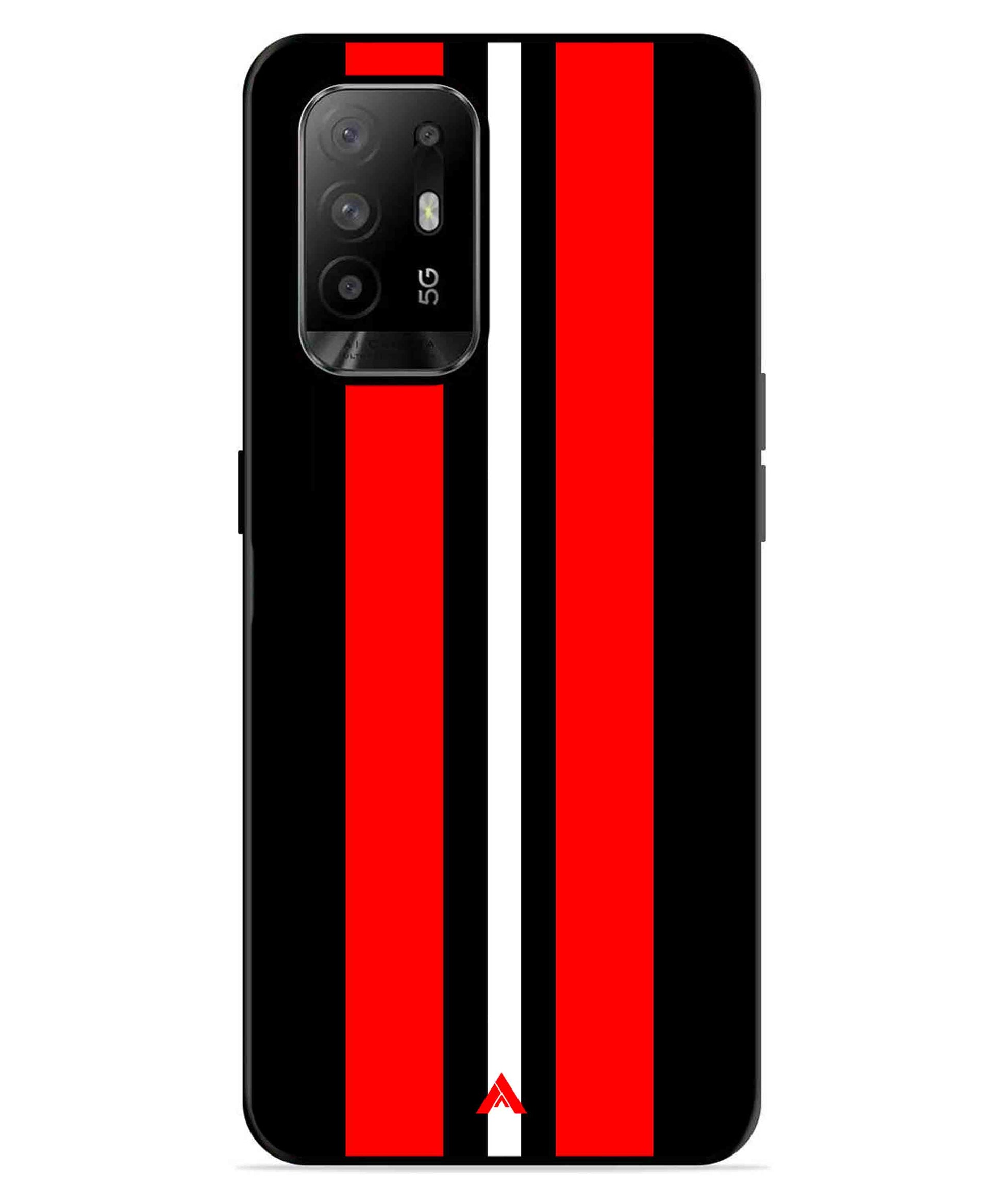 Stripe Pattern 8 Metal Back Cover Phone Case for Oppo F19 Pro Plus