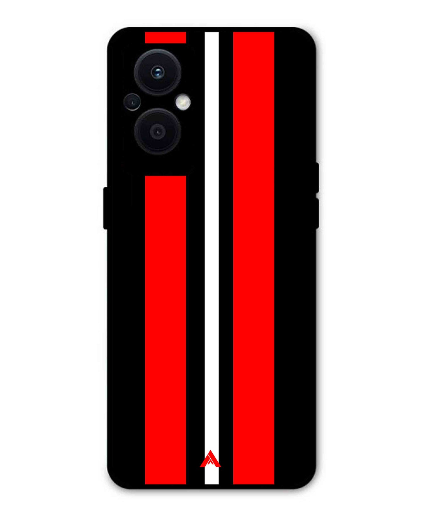 Stripe Pattern 8 Metal Back Cover Phone Case for Oppo F21 Pro 5G