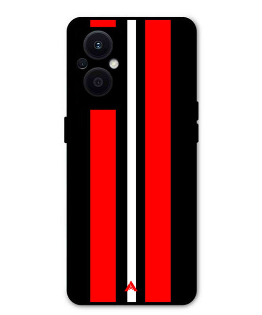 Stripe Pattern 8 Metal Back Cover Phone Case for Oppo F21 Pro 5G