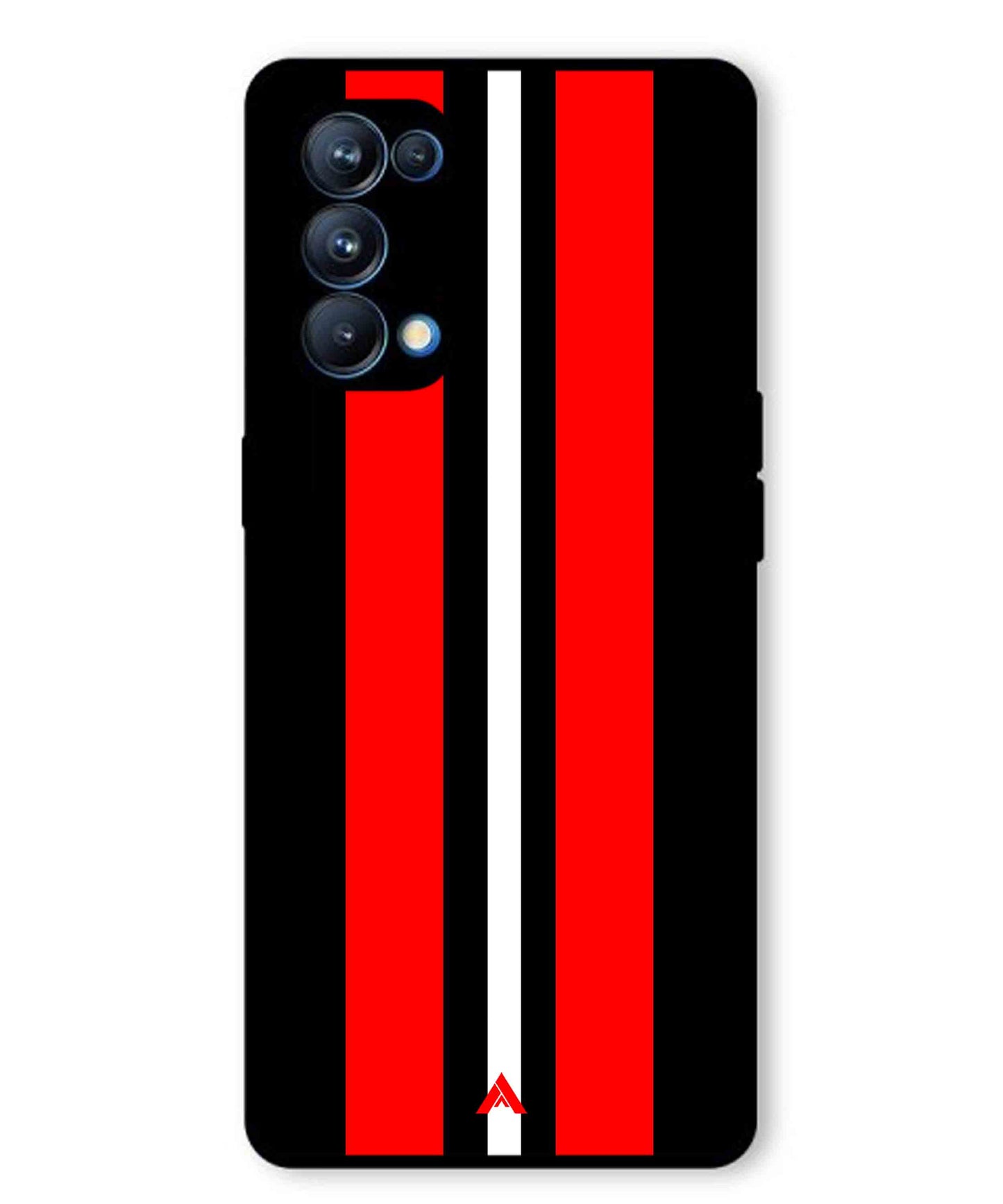 Stripe Pattern 8 Metal Back Cover Phone Case for Oppo Reno 5 Pro